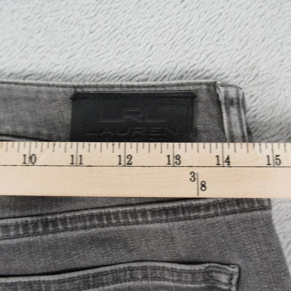 LRL Lauren Jeans Heritage Jeans Women 6 Gray Zip Mid Rise Stretch Straight 29x30